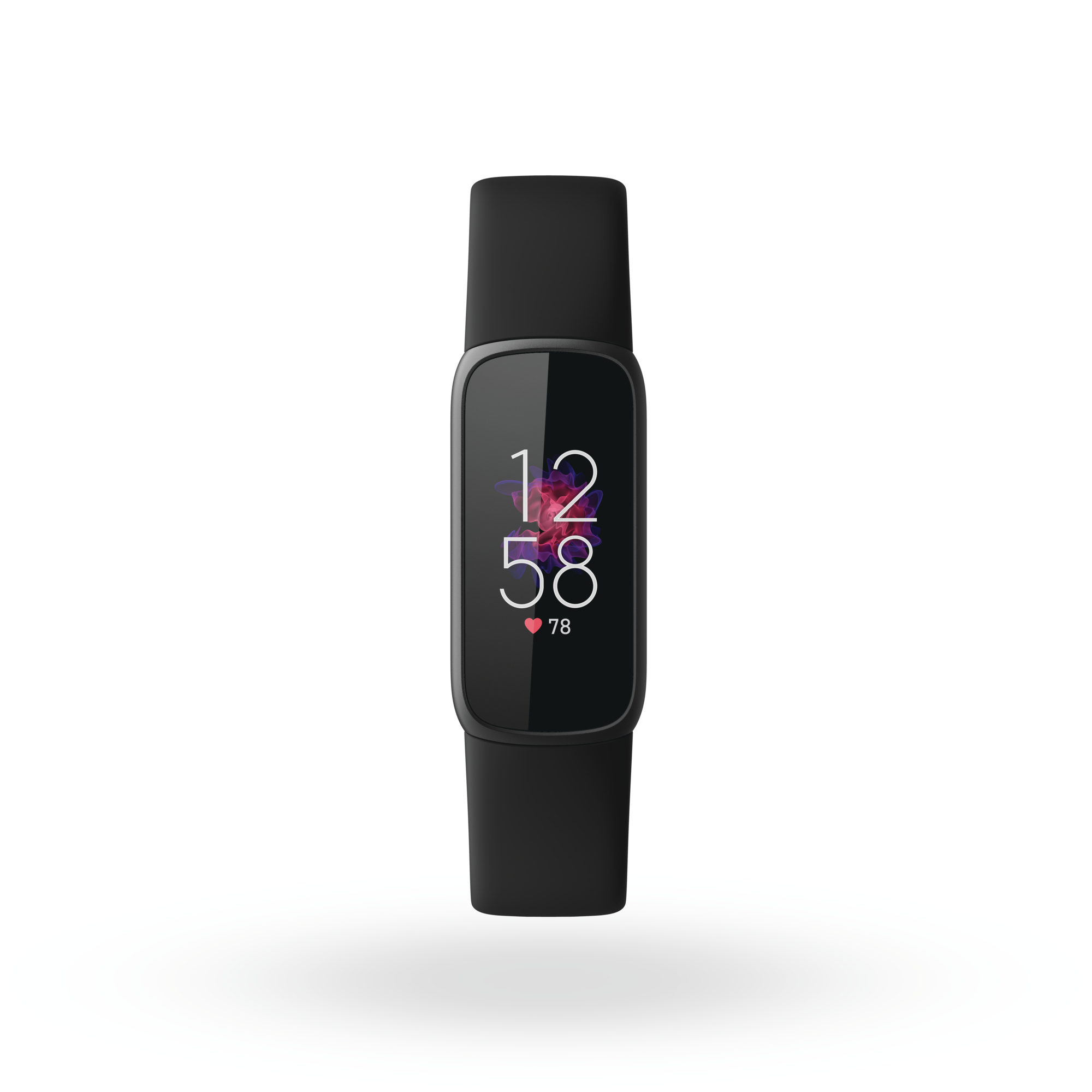 Product render of Fitbit Buzz, front view, in Black and Graphite. – Ban ...